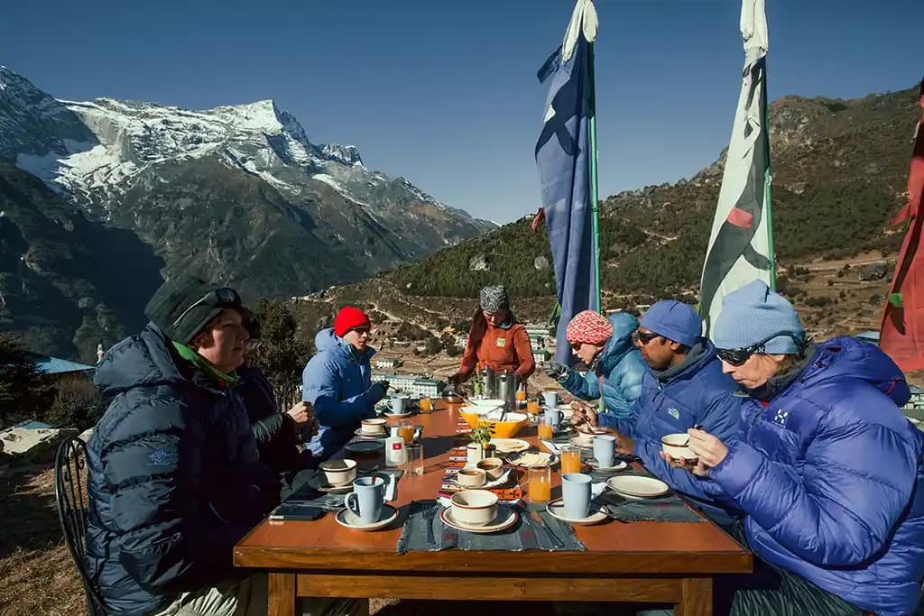 Breakfast at Namche with a view