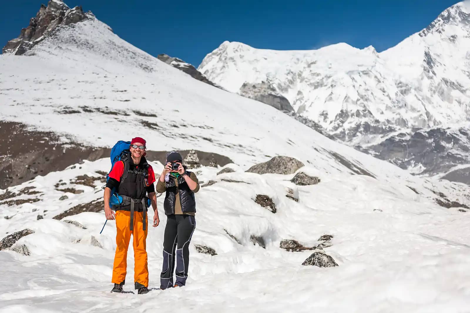 Trekker during Everest Base Camp Trek in January
