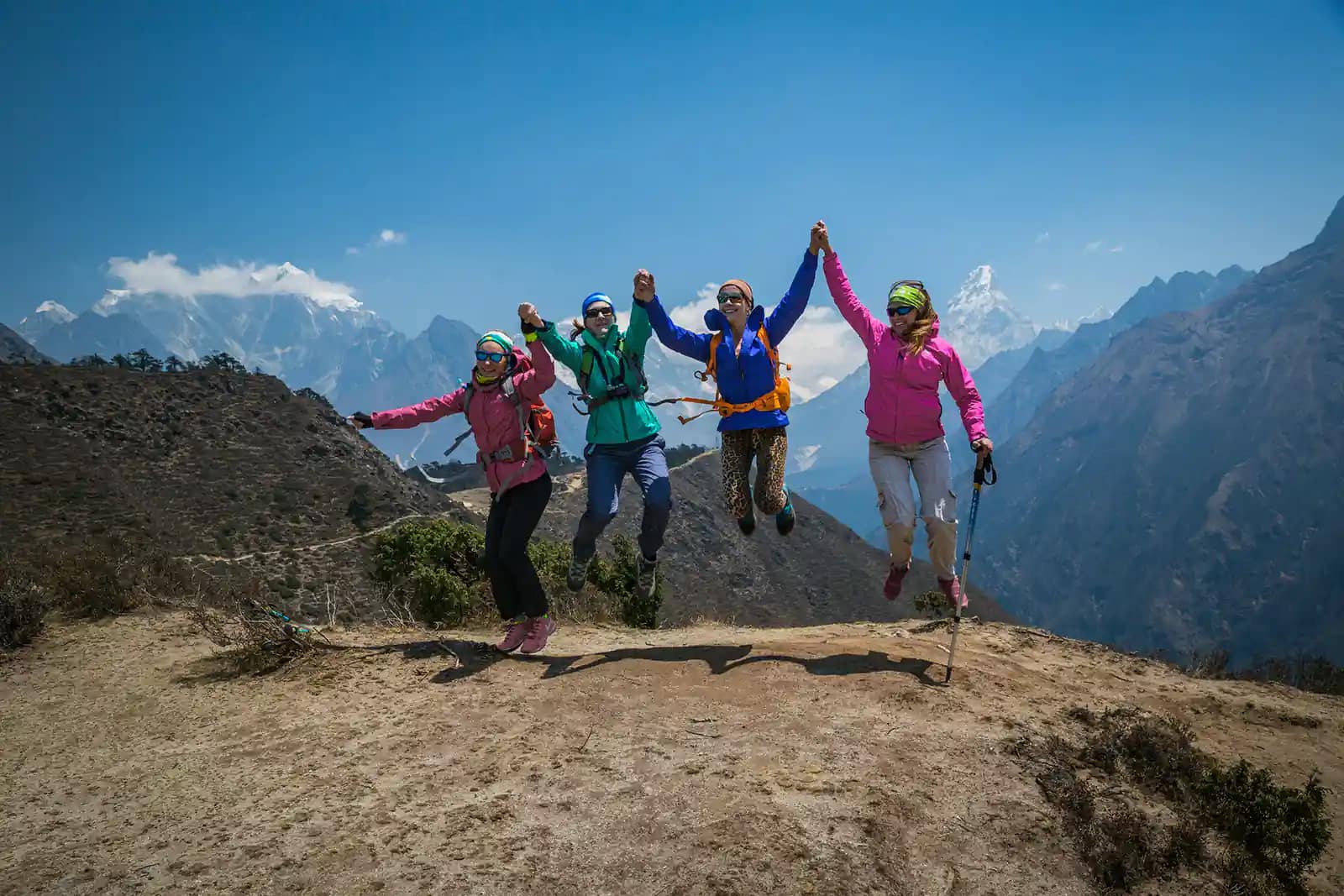 Happy trekkers during Everest Base Camp Trek