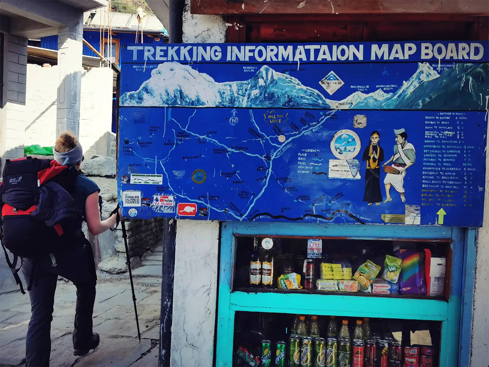 Trekking Map Board in trekking area