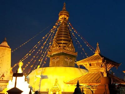 How did Swayambhunath and Boudhanath get their names?